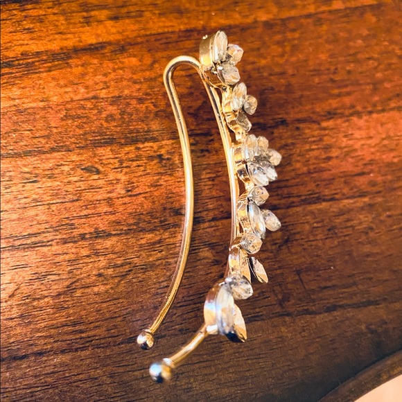 Stylish Statement Silver Ear Climber Earring - Picture 3 of 3